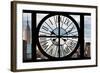 Giant Clock Window - View on the New York with the Empire State Building-Philippe Hugonnard-Framed Photographic Print