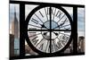 Giant Clock Window - View on the New York with the Empire State Building-Philippe Hugonnard-Mounted Photographic Print