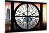 Giant Clock Window - View on the New York with the One World Trade Center II-Philippe Hugonnard-Mounted Photographic Print