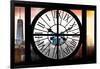 Giant Clock Window - View on the New York with the One World Trade Center II-Philippe Hugonnard-Framed Photographic Print