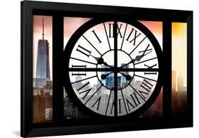 Giant Clock Window - View on the New York with the One World Trade Center II-Philippe Hugonnard-Framed Photographic Print