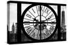 Giant Clock Window - View on the New York with the One World Trade Center III-Philippe Hugonnard-Stretched Canvas