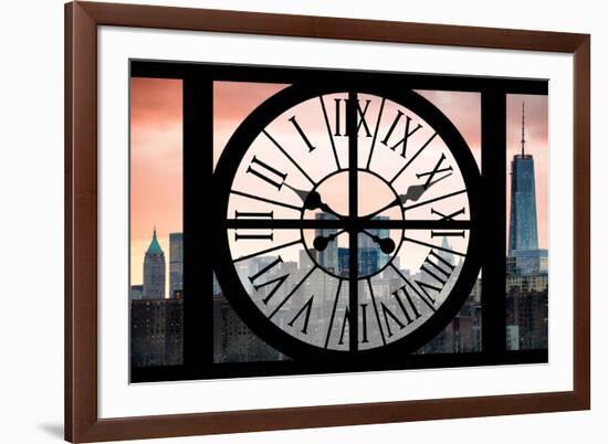 Giant Clock Window - View on the New York with the One World Trade Center-Philippe Hugonnard-Framed Photographic Print