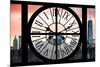 Giant Clock Window - View on the New York with the One World Trade Center-Philippe Hugonnard-Mounted Photographic Print