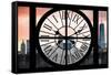 Giant Clock Window - View on the New York with the One World Trade Center-Philippe Hugonnard-Framed Stretched Canvas