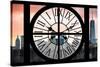 Giant Clock Window - View on the New York with the One World Trade Center-Philippe Hugonnard-Stretched Canvas