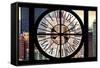 Giant Clock Window - View on the New Yorker Hotel-Philippe Hugonnard-Framed Stretched Canvas