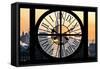 Giant Clock Window - View on the One World Trade Center at Sunset II-Philippe Hugonnard-Framed Stretched Canvas