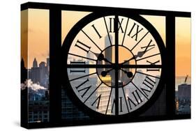 Giant Clock Window - View on the One World Trade Center at Sunset II-Philippe Hugonnard-Stretched Canvas
