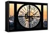 Giant Clock Window - View on the One World Trade Center at Sunset II-Philippe Hugonnard-Framed Stretched Canvas