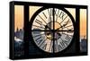 Giant Clock Window - View on the One World Trade Center at Sunset II-Philippe Hugonnard-Framed Stretched Canvas