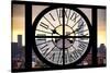 Giant Clock Window - View on the One World Trade Center at Sunset-Philippe Hugonnard-Stretched Canvas