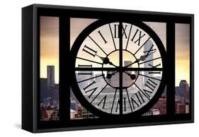 Giant Clock Window - View on the One World Trade Center at Sunset-Philippe Hugonnard-Framed Stretched Canvas