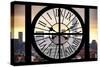 Giant Clock Window - View on the One World Trade Center at Sunset-Philippe Hugonnard-Stretched Canvas