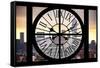 Giant Clock Window - View on the One World Trade Center at Sunset-Philippe Hugonnard-Framed Stretched Canvas