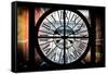 Giant Clock Window - View on the Streets of Manhattan - 10th Avenue-Philippe Hugonnard-Framed Stretched Canvas