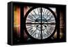 Giant Clock Window - View on the Streets of Manhattan - 10th Avenue-Philippe Hugonnard-Framed Stretched Canvas