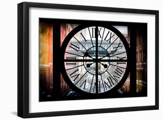 Giant Clock Window - View on the Streets of Manhattan - 10th Avenue-Philippe Hugonnard-Framed Photographic Print