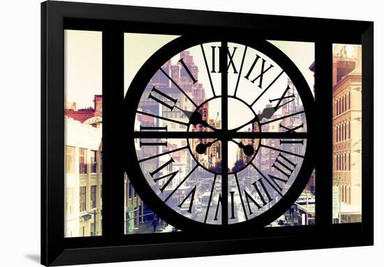 Giant Clock Window - View on the Streets of Manhattan in Winter II-Philippe Hugonnard-Framed Photographic Print