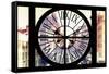 Giant Clock Window - View on the Streets of Manhattan in Winter II-Philippe Hugonnard-Framed Stretched Canvas