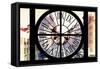 Giant Clock Window - View on the Streets of Manhattan in Winter II-Philippe Hugonnard-Framed Stretched Canvas