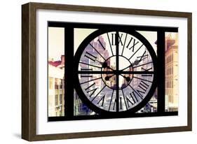 Giant Clock Window - View on the Streets of Manhattan in Winter II-Philippe Hugonnard-Framed Photographic Print