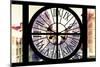 Giant Clock Window - View on the Streets of Manhattan in Winter II-Philippe Hugonnard-Mounted Photographic Print