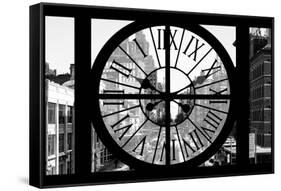 Giant Clock Window - View on the Streets of Manhattan in Winter III-Philippe Hugonnard-Framed Stretched Canvas