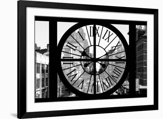 Giant Clock Window - View on the Streets of Manhattan in Winter III-Philippe Hugonnard-Framed Photographic Print