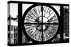 Giant Clock Window - View on the Streets of Manhattan in Winter III-Philippe Hugonnard-Stretched Canvas