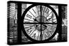 Giant Clock Window - View on Turtle Bay Buildings - New York City-Philippe Hugonnard-Stretched Canvas