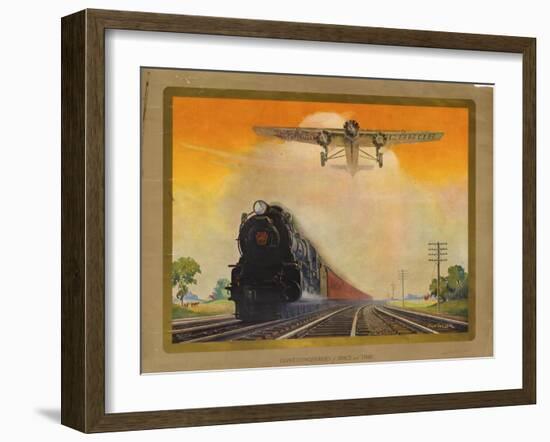 Giant Conquerers of Space and Time Pennsylvania Railroad-null-Framed Giclee Print