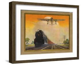 Giant Conquerers of Space and Time Pennsylvania Railroad-null-Framed Giclee Print