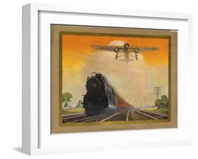 Giant Conquerers of Space and Time Pennsylvania Railroad-null-Framed Giclee Print