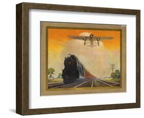 Giant Conquerers of Space and Time Pennsylvania Railroad-null-Framed Giclee Print