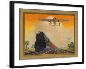 Giant Conquerers of Space and Time Pennsylvania Railroad-null-Framed Giclee Print