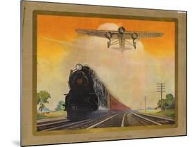 Giant Conquerers of Space and Time Pennsylvania Railroad-null-Mounted Giclee Print