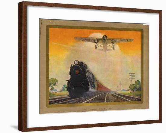 Giant Conquerers of Space and Time Pennsylvania Railroad-null-Framed Giclee Print