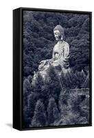 Giant Copper Buddha Statue, Shot at Jeng De Temple, Puli Town, Taiwan, Asia.-elwynn-Framed Stretched Canvas