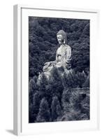 Giant Copper Buddha Statue, Shot at Jeng De Temple, Puli Town, Taiwan, Asia.-elwynn-Framed Photographic Print