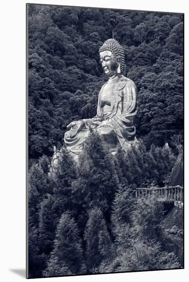 Giant Copper Buddha Statue, Shot at Jeng De Temple, Puli Town, Taiwan, Asia.-elwynn-Mounted Photographic Print