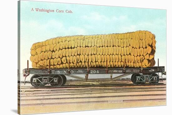 Giant Corn Cob on Flatbed, Washington-null-Stretched Canvas