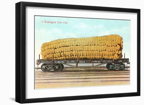 Giant Corn Cob on Flatbed, Washington-null-Framed Art Print