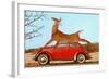 Giant Deer Tied on Volkswagen-null-Framed Art Print