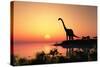 Giant Dinosaur in the Background of the Colorful Sky.-iurii-Stretched Canvas