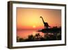 Giant Dinosaur in the Background of the Colorful Sky.-iurii-Framed Art Print