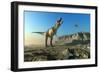 Giant Dinosaur in the Background of the Sky.-iurii-Framed Art Print