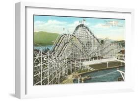 Giant Dipper Roller Coaster, Vancouver, British Columbia-null-Framed Art Print