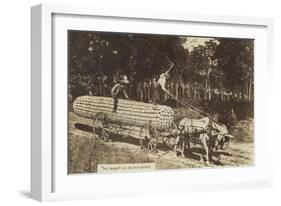 Giant Ear of Corn Pulled by Horse Cart-null-Framed Art Print