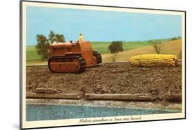 Giant Ear of Corn Towed by Tractor, Iowa-null-Mounted Art Print